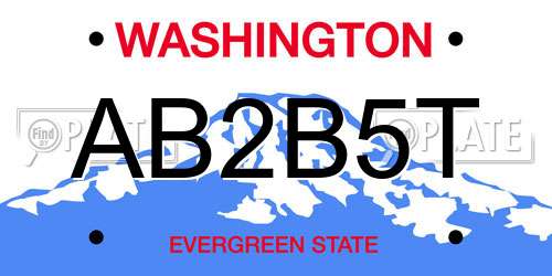 AB2B5T Washington License Plate
