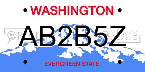 AB2B5Z Washington License Plate