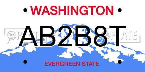 AB2B8T Washington License Plate
