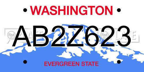 AB2Z623 Washington License Plate