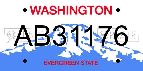 AB31176 Washington License Plate