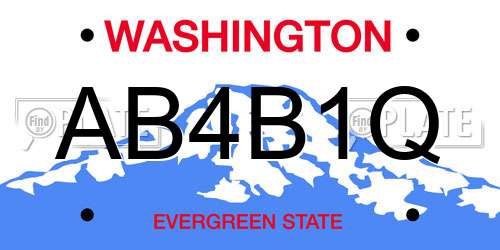 AB4B1Q Washington License Plate
