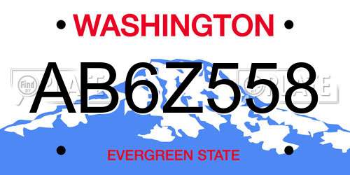 AB6Z558 Washington License Plate