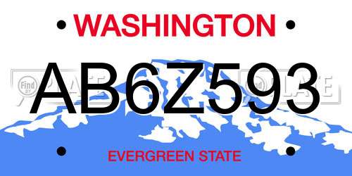 AB6Z593 Washington License Plate