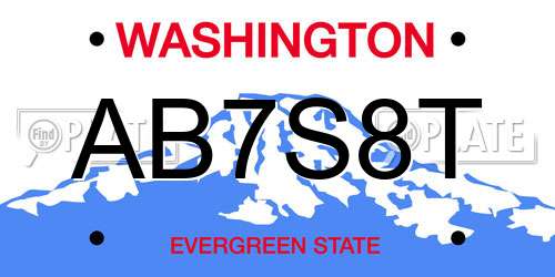 AB7S8T Washington License Plate