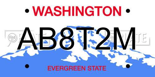 AB8T2M Washington License Plate