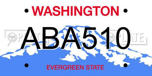 ABA510 Washington License Plate