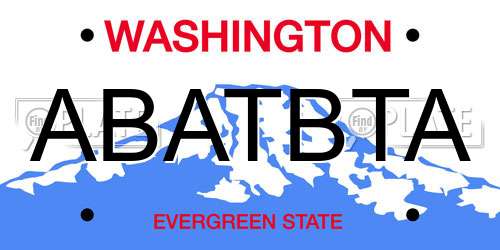 ABATBTA Washington License Plate