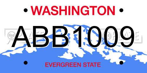 ABB1009 Washington License Plate
