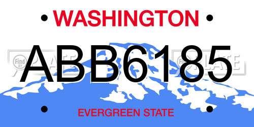 ABB6185 Washington License Plate