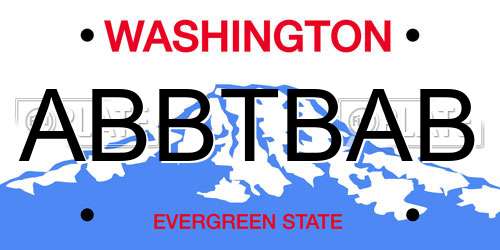 ABBTBAB Washington License Plate