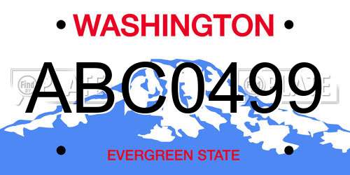 ABC0499 Washington License Plate
