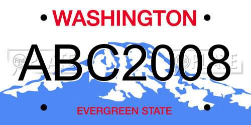 ABC2008 Washington License Plate