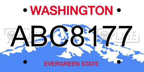 ABC8177 Washington License Plate