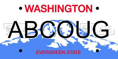 ABCOUG Washington License Plate
