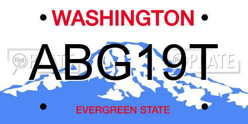 ABG19T Washington License Plate