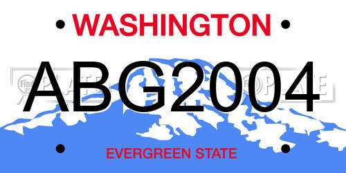 ABG2004 Washington License Plate