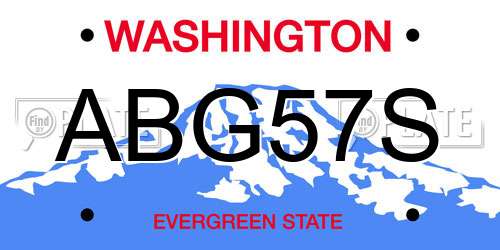 ABG57S Washington License Plate