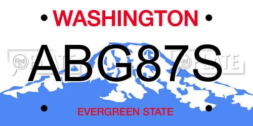 ABG87S Washington License Plate