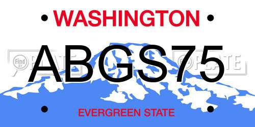 ABGS75 Washington License Plate