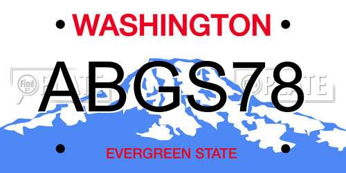ABGS78 Washington License Plate