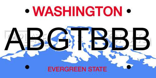ABGTBBB Washington License Plate