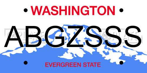 ABGZSSS Washington License Plate