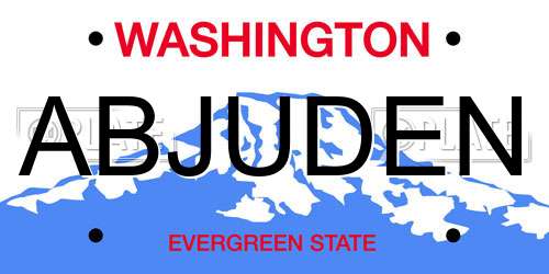 ABJUDEN Washington License Plate