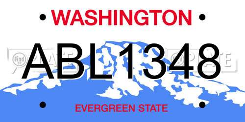 ABL1348 Washington License Plate