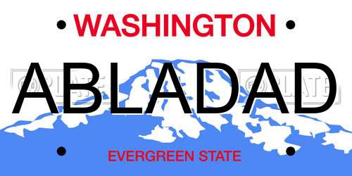 ABLADAD Washington License Plate