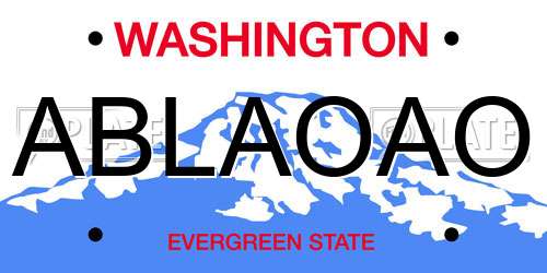 ABLAOAO Washington License Plate