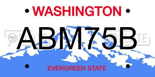ABM75B Washington License Plate