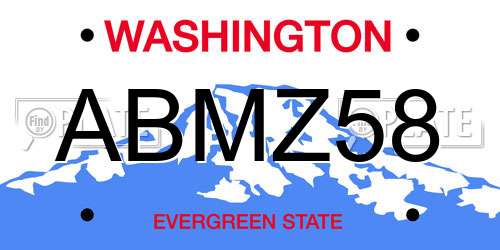 ABMZ58 Washington License Plate