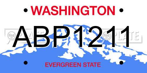 ABP1211 Washington License Plate