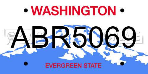 ABR5069 Washington License Plate