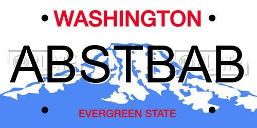 ABSTBAB Washington License Plate