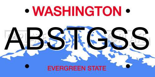 ABSTGSS Washington License Plate