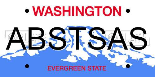 ABSTSAS Washington License Plate