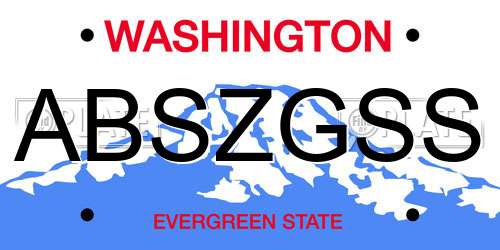 ABSZGSS Washington License Plate
