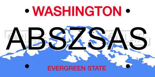 ABSZSAS Washington License Plate