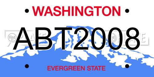 ABT2008 Washington License Plate
