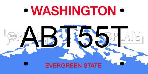ABT55T Washington License Plate