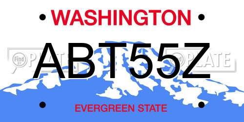 ABT55Z Washington License Plate