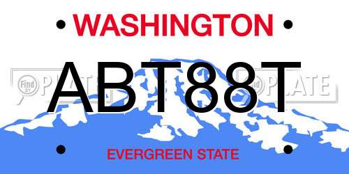 ABT88T Washington License Plate