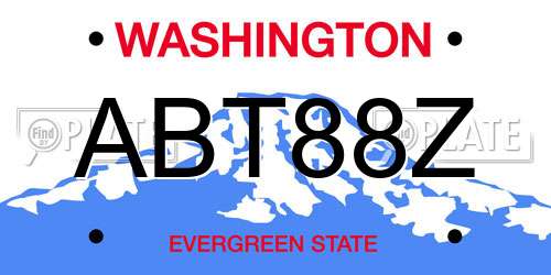 ABT88Z Washington License Plate