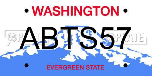 ABTS57 Washington License Plate