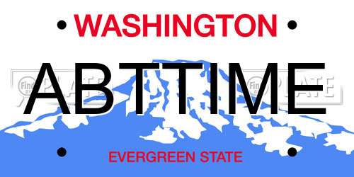 ABTTIME Washington License Plate