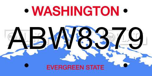 ABW8379 Washington License Plate