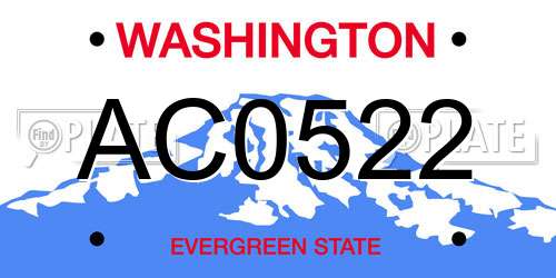 AC0522 Washington License Plate
