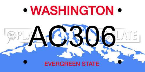 AC306 Washington License Plate
